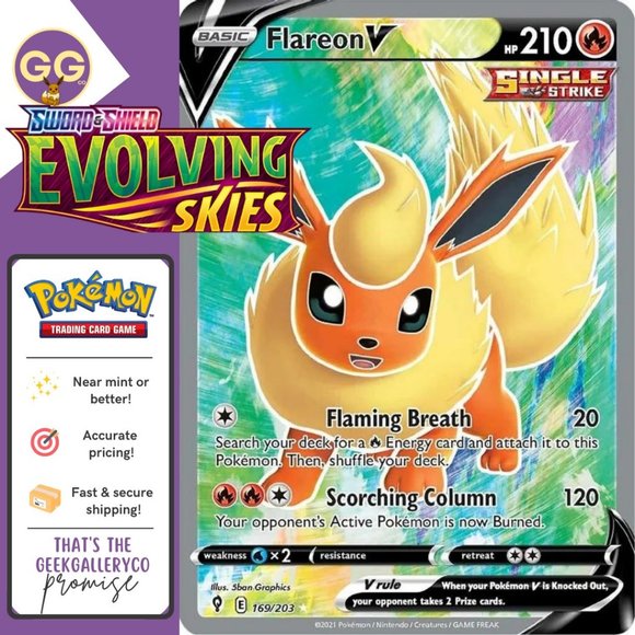 Pokemon Other - Flareon V 169/203 Evolving Skies [MINT CONDITION]